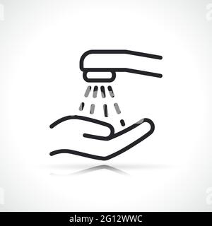 washing your hands thin line icon isolated Stock Vector