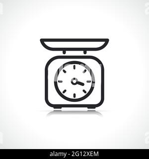 kitchen scale thin line icon isolated design Stock Vector