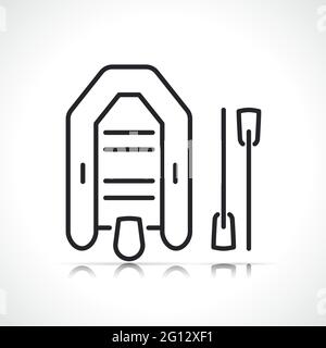 inflatable boat thin line icon isolated design Stock Vector