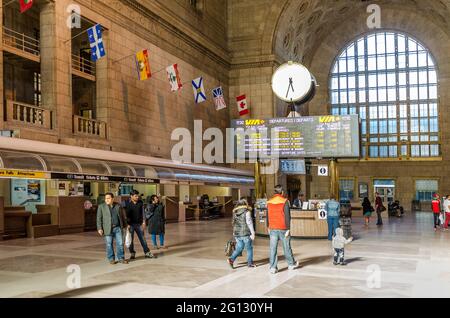 Great Hall of Union Station in Toronto, Canada Stock Photo
