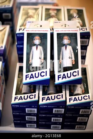 Dr. Anthony Fauci action figures. Dr. Fauci is the director of the U.S. National Institute of Allergy and infectious Diseases.