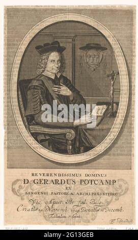 Paper Dominus Portrait of Gerard Potcamp, pastor and archpriest of Lingen ...