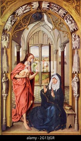 Rogier Van Der Weyden - Christ Cross with Mary St John Stock Photo - Alamy
