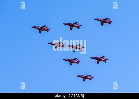 The Red Arrows, and RAF aerobatic squadron, 2021 Stock Photo