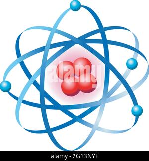 Scientific illustration of the symbol of the atom. Stock Vector