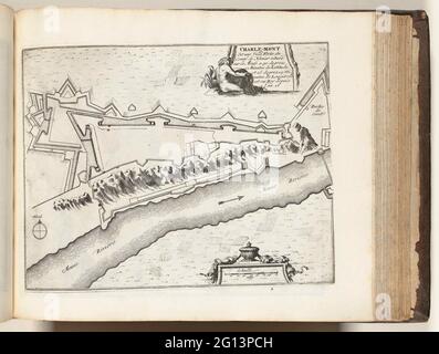 Charle-Mont map, ca. 1693-1696; Charle-Mont (...); Les Forces de l'Europe, Ou Description des Principales Villes, Avec Leurs Fortifications: Dessignées PAR LES MEILLEURS Engineers, private party Celles (...) De La France, Dont Les Plans DEVEÉ LEVEZ PAR M. DE VAUBAN. Map of the reinforcements to the place Charle-Mont, located on the Maas in the province of Namur. Part of the sixth part (1696) of the picture in which bundles are the eight parts of Les Forces de l'Europe issued between 1693-1697. The printing works consists of 175 plates with plans (from Sébastien Le Preterre, Seigneur de Vauban) Stock Photo
