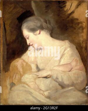 Sir Joshua Reynolds -  Mrs Richard Hoare Holding Her Child Stock Photo