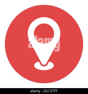 Pin map white glyph icon. Map pointer. Map markers. GPS location symbol. Navigation sign. Graph symbol for travel and tourism web site and apps, logo, Stock Vector