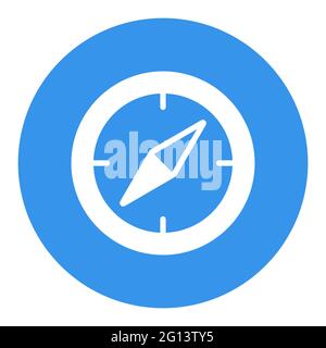 Compas vector white glyph icon. Navigation sign. Graph symbol for travel and tourism web site and apps design, logo, app, UI Stock Vector