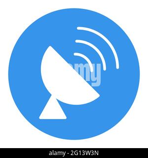 Sputnik antenna vector white glyph icon. Navigation sign. Graph symbol for travel and tourism web site and apps design, logo, app, UI Stock Vector