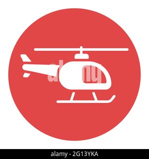 Helicopter flat vector white glyph icon. Graph symbol for travel and tourism web site and apps design, logo, app, UI Stock Vector