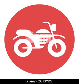 Motorcycle flat vector white glyph icon. Graph symbol for travel and tourism web site and apps design, logo, app, UI Stock Vector