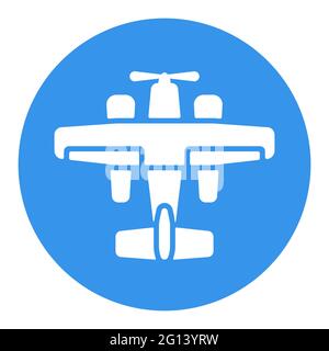 Small amphibian seaplane, plane flat vector white glyph icon. Graph symbol for travel and tourism web site and apps design, logo, app, UI Stock Vector