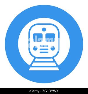 Subway underground metro train flat vector white glyph icon. Graph symbol for travel and tourism web site and apps design, logo, app, UI Stock Vector