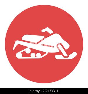 Snowmobile flat vector white glyph icon. Graph symbol for travel and tourism web site and apps design, logo, app, UI Stock Vector