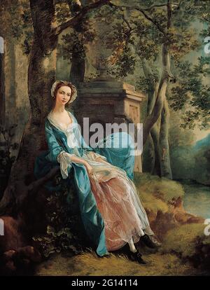 Thomas Gainsborough -  Portrait Woman Possibly Lloyd Family C 1750 Stock Photo