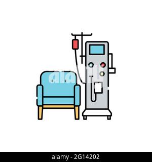 Insulin dropper line color icon. Diabetes treatment concept. Pharmacy. Stock Vector