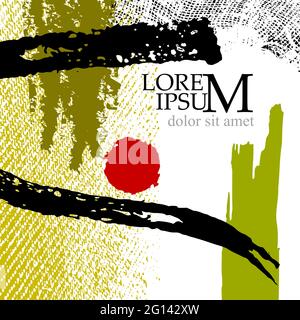 Abstract background for text. With handmade items. Brush strokes. Vector illustration Stock Vector