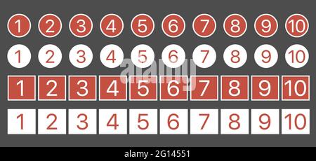 Scorecard juri plate vector icon set Stock Vector