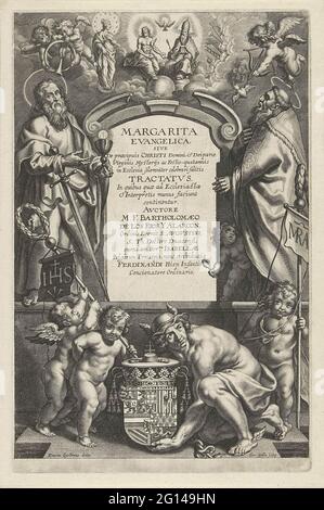 Allegorical title page with God the Father and personifications of ...