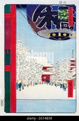 Utagawa Hiroshige I (1797–1858) 歌川広重 -  Kinryuzan Temple Asakusa Stock Photo