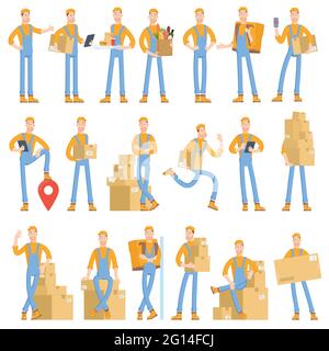 young courier character Stock Vector