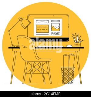 vector office worplace Stock Vector