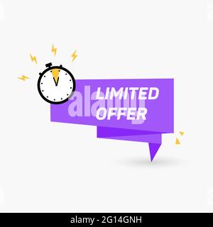 Premium Vector  Limited offer icon with time countdown super promo label  with alarm clock and word last offer banner for sale promotion