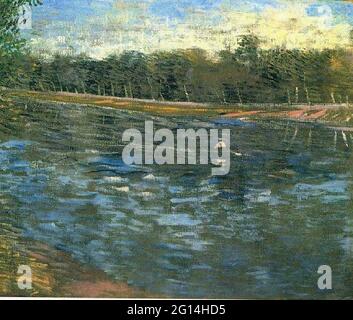 Vincent Van Gogh -  Seine with Rowing Boat 1887 Stock Photo