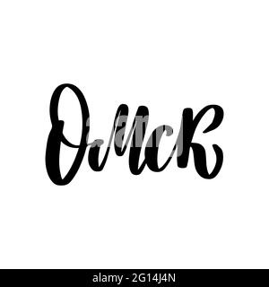 Hand drawn lettering in Russian. Omsk city.  Stock Vector