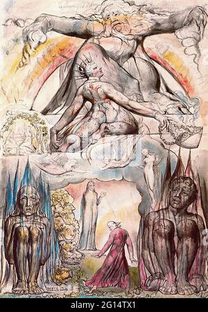 William Blake -  Illustration Dante S Divine Comedy Hell Stock Photo