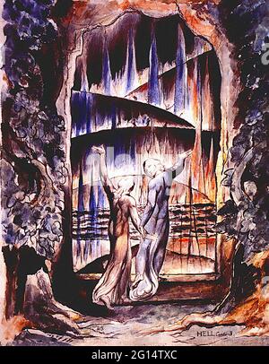 William Blake -  Illustration Dante S Divine Comedy Stock Photo