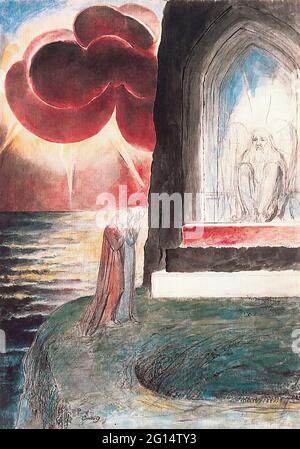 William Blake -  Illustration Dante S Divine Comedy Purgatory Stock Photo