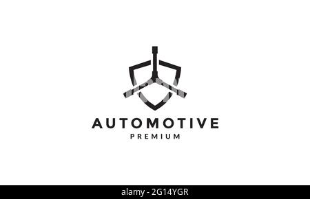 shield or guard with automotive tools logo symbol icon vector graphic design illustration Stock Vector