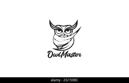 cool lines owl logo symbol icon vector graphic design illustration Stock Vector