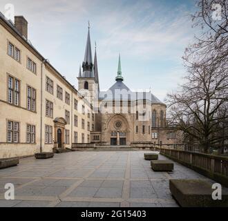 Notre Dame Cathedral - Luxembourg City, Luxembourg Stock Photo