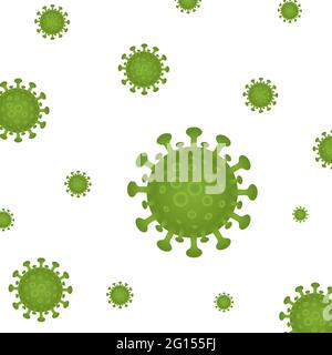 Coronavirus vector background. Corona virus infection covid-19. White Background. 2019-ncov virus. Virus corona cells. Vector Illustration. Stock Vector