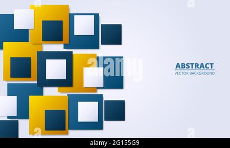 Abstract silver background with colored gradient square shapes. Light modern banner. Elegant modern design illustration for cover, banner, website Stock Vector