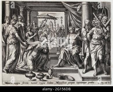 Solomon receives the Queen of Seba; History of Solomon; Theatrum ...