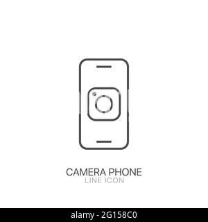 Camera phone line icon. Editable stroke Smartphone linear icon Stock Vector