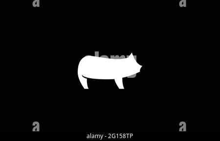 Pig animal vector logo design Stock Vector