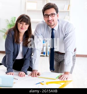 The engineers working on new project Stock Photo