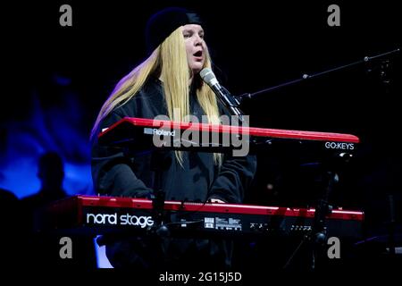 Tones And I, an award winning female Australian pop singer performs a live concert in Australia Stock Photo