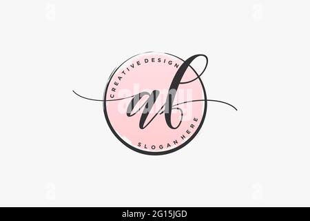 AF handwriting logo with circle template vector logo of initial ...