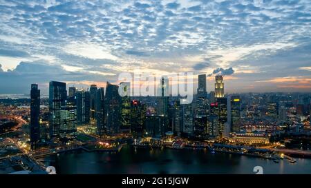 Sunset in Downtown Singapore Stock Photo