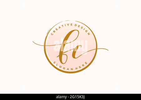 FC handwriting logo with circle template vector logo of initial wedding ...