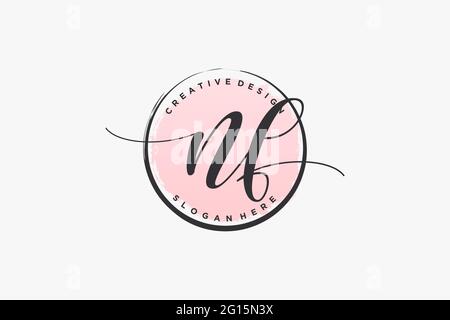 NF handwriting logo with circle template vector logo of initial ...