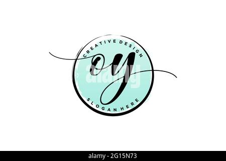 OY handwriting logo with circle template vector logo of initial wedding ...