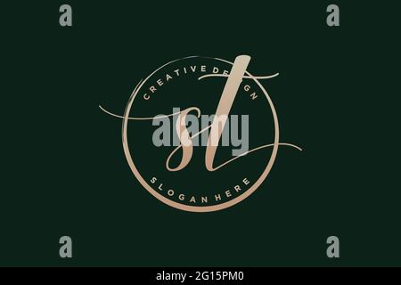 ST handwriting logo with circle template vector logo of initial wedding ...
