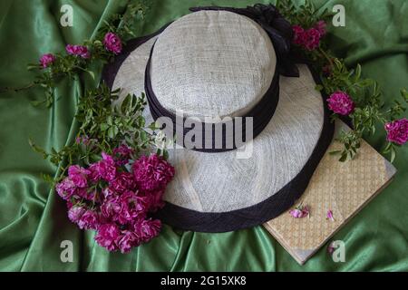 Still life with pink shrub roses Stock Photo